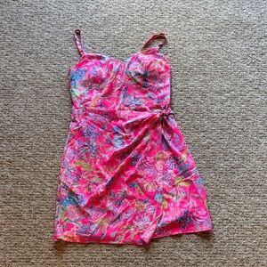 Hot Pink Tropical Print Sundress